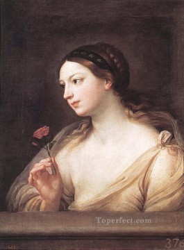  ROSA Pintura - La joven de la rosa barroca Guido Reni